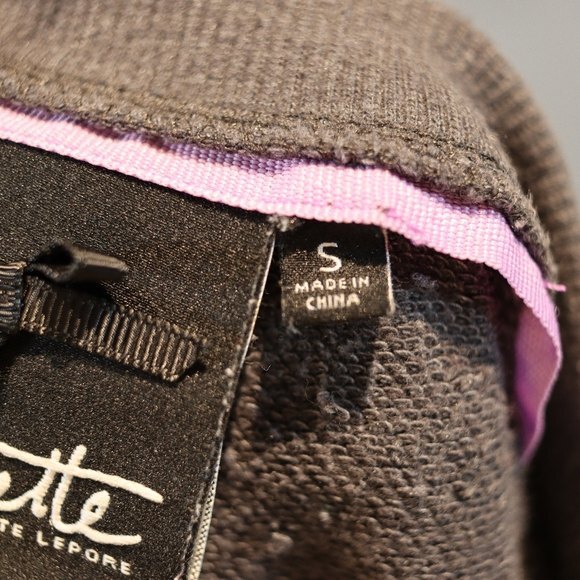 Nanette Lepore Gray Floral Embroidered Pullover Sweatshirt Size Small - Picture 8 of 12